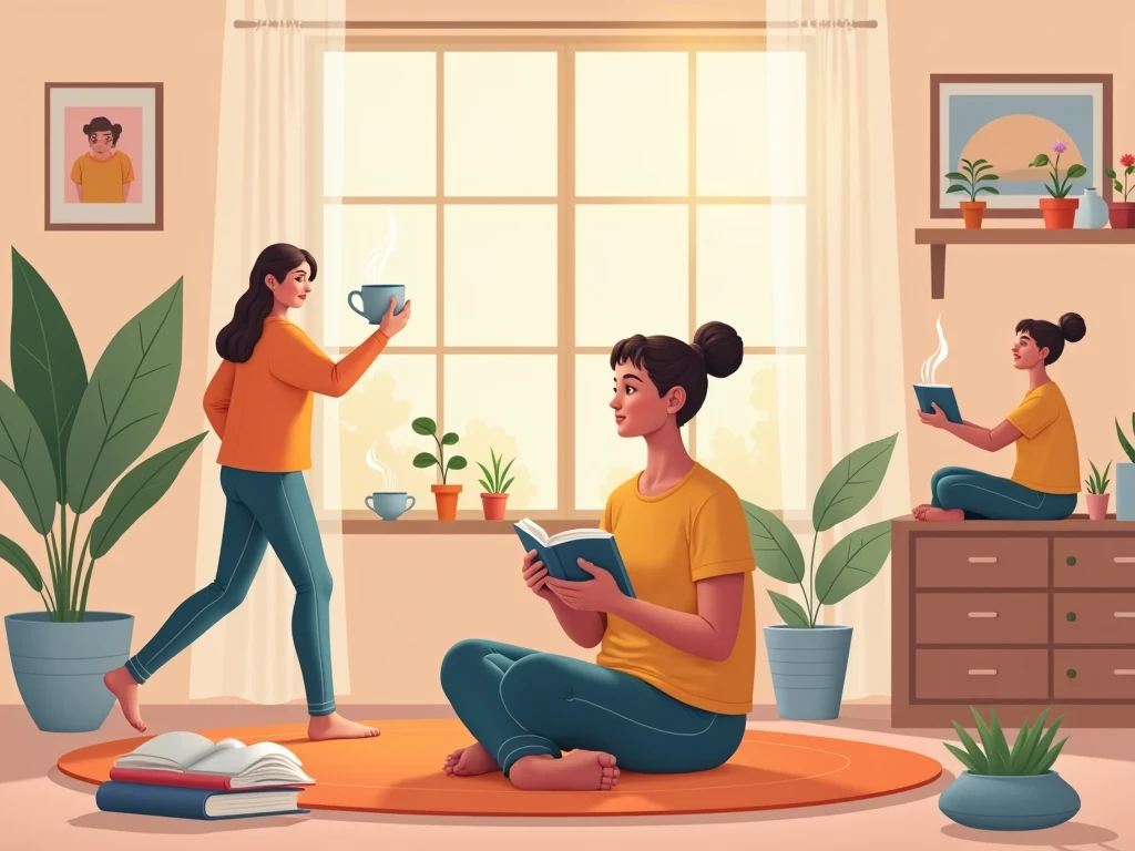 Abstract illustration of a calm morning routine